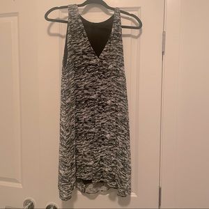 Wilfred Free soft velvet black and grey pattern dress
